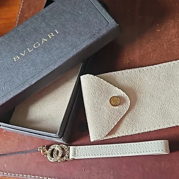 BVLGARI Accessories - Bulgari leather bag charm with suede carrying pouch and gift box
